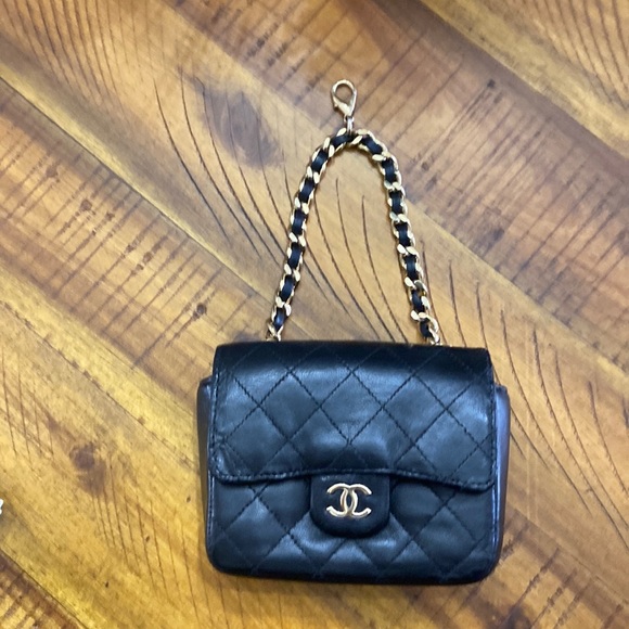 CHANEL Handbags - Chanel Vintage 90’s Classic Flap Micro Mini Belt Bag Charm AUTHENTIC